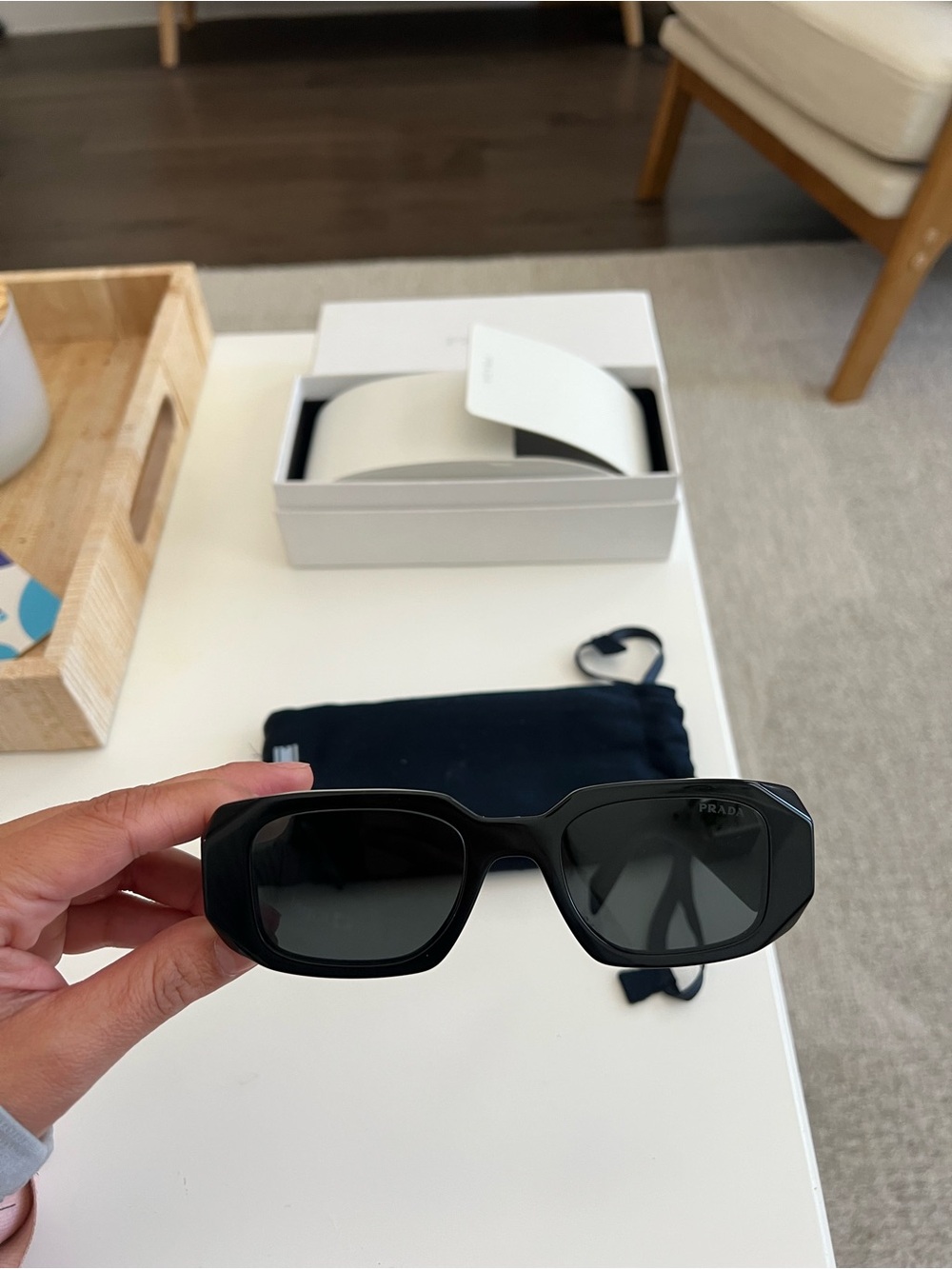 Authentic Prada Rectangular Sunglasses - Picture 3 of 6